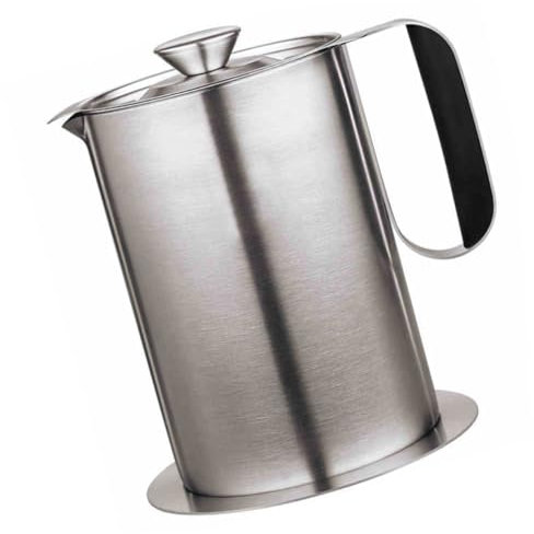 Cabilock Aceitera De Cocina De Gran Capacidad Prueba De Fugas Con Colador Para Cocina y Almacenamiento De Aceite y Vinagre Hecho De Acero Inoxidable