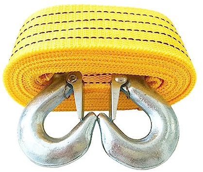 iplusmile 2pc Car Trailer Towing Ropes Winch Rope Strong Hooks Ratchet Strap Sturdy Winch for Car Recovery