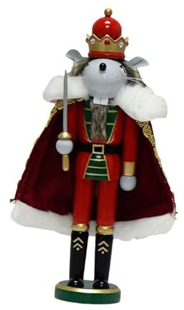 Generic Christmas Nutcracker Mouse King Christmas Ornament Statue Nut Cracker Doll Figure for Scene Layout Festive Holiday Birthday