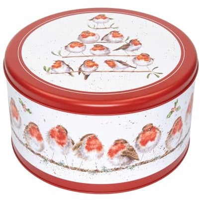 Wrendale Designs Rockin Robins' Rotkehlchen-Weihnachtsform, runde Dose
