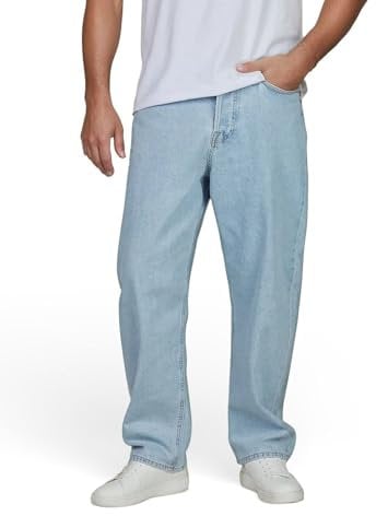 JACK & JONES JJIALEX JJCOOPER Jeans da uomo elasticizzati Baggy Fit Cotone Jeans Pantaloni Pantaloni Denim Blu Nero Grigio 30 31 32 33 34 36 38, Blue Denim (12281040), 31 W/32 L