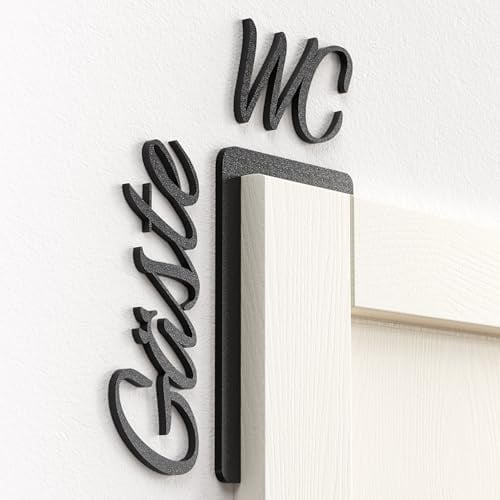Modernes Tür Rahmen Schild Home | Beschriftung Gäste WC | Selbstklebend & langlebig | Wanddeko für Zuhause und Arbeitsräume | Deko für Badezimmer, Gästezimmer, Küche, Büro uvm.