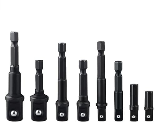 1/4 ''1/2'' 3/8'' adaptateur de douille de perceuse Extension de tige hexagonale for tournevis à percussion tête carrée ensemble d'adaptateurs de foret outils à main(C-8pcs)