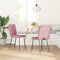 Eleganz Sedie da pranzo 2 pezzi in velluto rosa – Sedie moderne in velluto per soggiorno e cucina, comode ed eleganti, ideali per pasti e visite