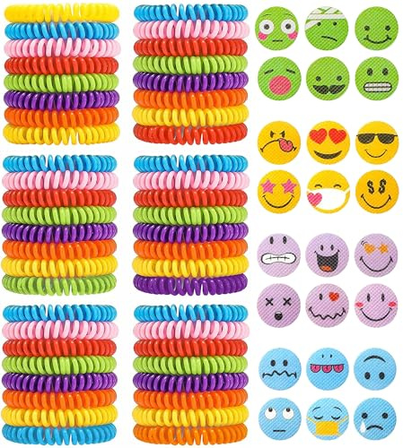 48 Pack Mosquito Repellent Bracelets with 72 Mosquito Patches, Individually Wrapped Mosquitoes Bracelets Stickers for Camping Swimming Outdoor Indoor, Deet Free