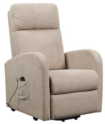 POLTRONE ITALIA Poltrona Relax Elettrica 2 motori, reclinazione indipendente schienale pediera seduta indeformabile elevabile alzapersona anziani disabili Beige