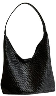 fdsmall Woven Leder Tote Tasche für Frauen Faux Leder Casual Woven Hobo Schultertasche für Schuleinkaufen