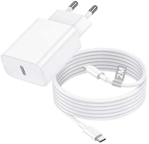 20W USB C Ladegerät mit Lightning Kabel for iPhone, Schnellladegerät Type C mit USB C Lightning Kabel Ladekabel 2m,Type C Netzteil Stecker für iPhone 14/14 Plus/14 Pro Max/13/12/11/X/XR/XS/SE/8/7/iPad