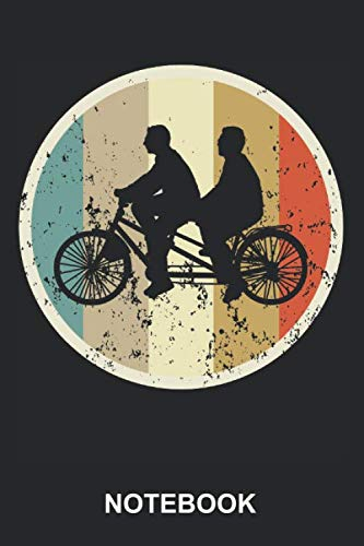 Notebook: Tandem Mountainbike MTB Bicycle Cycling Biking Bike Rider Cyclist Cycle Retro Vintage Grunge Style | Diary, Notebook and Journal | Size 6 x ... Pages | Softcover | Blank Wide Ruled Paper