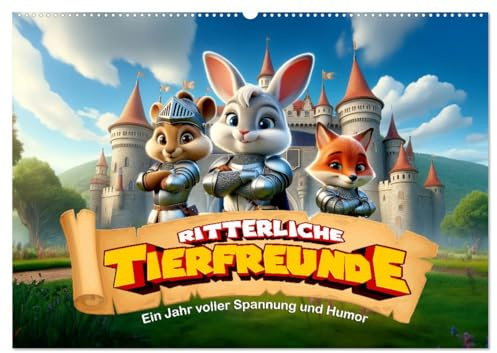 Ritterliche Tierfreunde: Ein Jahr voller Spannung und Humor (Wandkalender 2026 DIN A2 quer), CALVENDO Monatskalender: Tier-Ritter: Spaß und Abenteuer! (CALVENDO Tiere)
