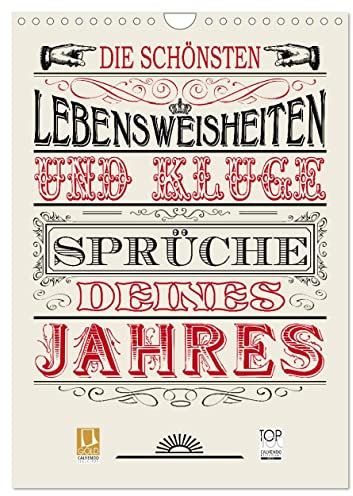 Die schönsten Lebensweisheiten Typo - Kalender (Wandkalender 2026 DIN A4 hoch), CALVENDO Monatskalender