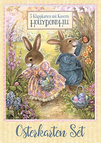 Osterkarten-Set Frohe Ostern!: 5 Grußkarten zu Ostern mit Kuverts, Osterkarten-Set, Osterkarten mit Hasen, Holly Pond Hill