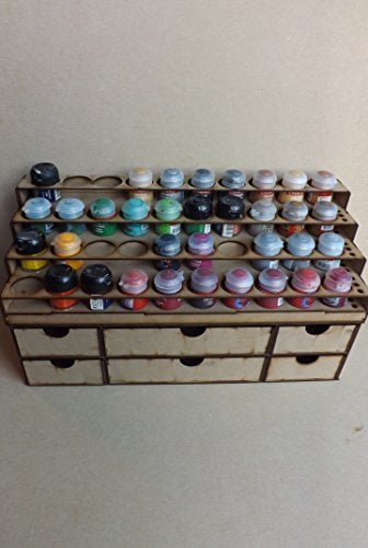kidsnado Paint Stand for 40x Pot Style Citadel Paints with Storage Drawers for Warhammer 40k, Ages 120+