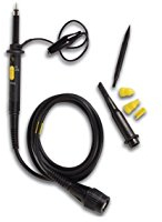 Velleman Sonda di prova con testa dell'oscilloscopio, isolata, 600 V, 60 MHz, cavo da 1,2 m con connettore BNC standard, nero