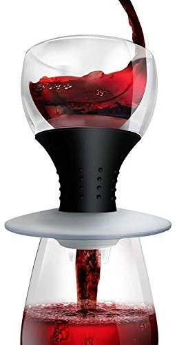 Epicureanist Trilux Wine Aerator, Clear/Black, 8-Oz.