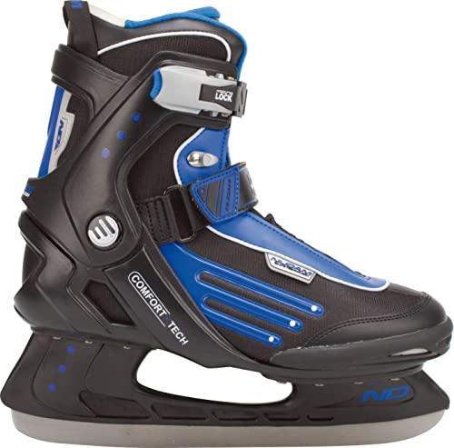 Nijdam Eishockey Schlittschuh Semi Softboot (45||schwarz-blau-silber)