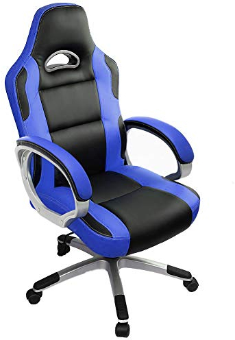 IntimaTe WM Heart Racing Stuhl Bürostuhl Gaming Stuhl Ergonomie Konferenz Stuhl Schreibtischstuhl mit Rückenlehne, Wippfunktion, Höhenverstellung , Blau