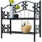 Deuba® Blumenständer 2 Etagen Metall Schwarz Pflanzenständer Indoor Outdoor Blumenregal Balkon Pflanzenregal Gummifüße Garten Blumenbank Blumenhocker