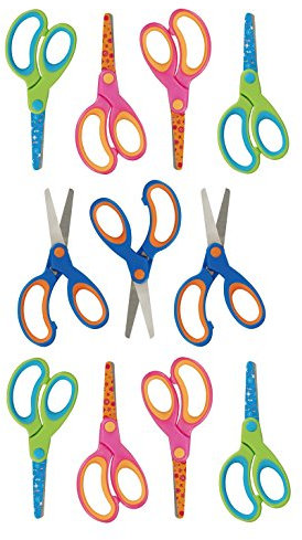 10er Sparpack Herlitz Design Bastelschere aus Stahl/Kunststoff, rund (10)