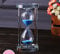 MINGZE Sablier Cristal Transparent Sablier Horloge Artisanat Verre Décoration, 15 Minutes / 30 Minutes / 60 Minutes (Bleu, 15 Minutes)