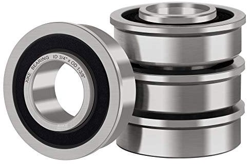 XiKe 4 Pcs Flanged Ball Bearings ID 3/4 x OD 1-3/8, Applicable Lawn Mower, Wheelbarrows, Carts & Hand Trucks Wheel, Replacement for 532009040, AM118315, AM127304, 10513, 251210 Etc.
