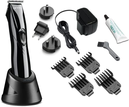 Andis – D-8, Slim-Line Pro Li Kabel/Akku-Trimmer mit wiederaufladbarem T-Blatt – für Männer/Frauen/Kinder mit T-Blade aus Karbonstahl, ohne Schnitte, geringe Reizung und Lithium-Akku – Schwarz