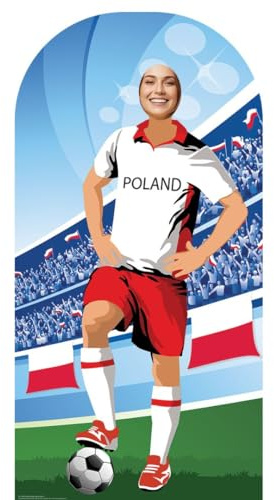 Poland (World Cup Football Stand-in) Adult Size 6ft /190cm Tall with Free Mini Destop Cut Out