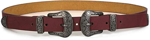 styleBREAKER Damen Gürtel Western Style 2,5 cm, 90cm,Bordeaux-Rot