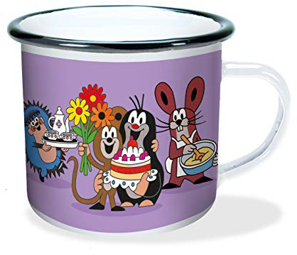 Emaille-Becher Der kleine Maulwurf Torte: in Geschenkverpackung! Bruchsicher, auch für Camping und Picknick: Kaffeetasse Teetasse Geschenkidee Geschenk Tasse Emaillebecher