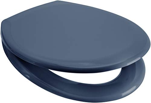 Euroshowers Rainbow Soft Close Top Fix/Blind Hole Fix/Standard Fix Toilet Seat (Denim Blue)
