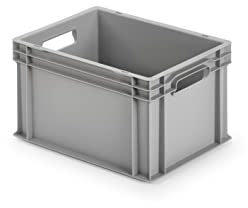 ALUTEC Conteneur en plastique fermé (capacité de 23 l, dimensions externes de 400 x 300 x 235 mm, empilable, apte au contact alimentaire, résistant au froid et à la chaleur de -40°C à +80°C) 75040