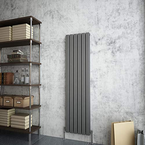 Vertical Designer Flat Panel Radiator Anthracite 1600x408mm Double Panel Modern Central Heating