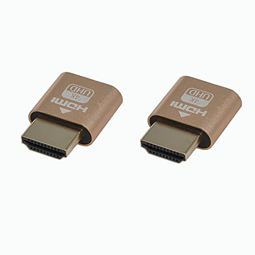 WLGQ 4K HDMI Dummy Plug-Emulatore di display virtuale ad alta risoluzione, che supporta fino a 3840 x 2160 a 60 Hz, 1080P a 120 Hz emulatori HDMI EDID (2 pezzi)