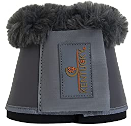 Kentucky Horsewear Leder Sheepskin Hufglocken, Größe:L, Farbe:grau