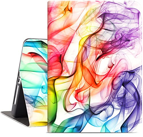 Emogins Funda protectora para iPad Air 2 de 9.7 pulgadas para Apple 5ª/6ª generación, visualización multiángulo con soporte ajustable, función de encendido y apagado automático (color humo)