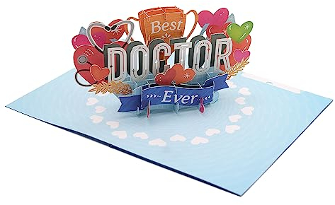 3D Pop Up Karte Best Doctor Ever Handmade Dankeskarte für Krankenhaus Geschenk Arzt Danksagung Arzt Danke Arzt