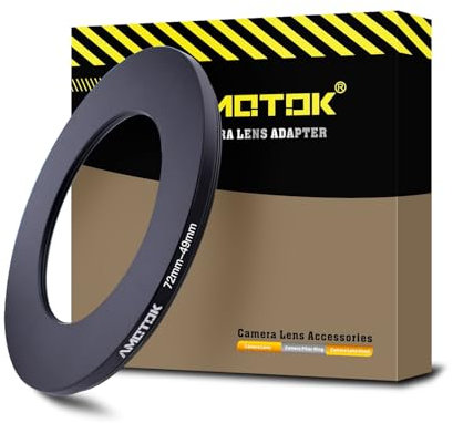 72 mm Objektiv auf 49 mm Kameraobjektiv-Adapter, 72 mm - 49 mm Filter-Step-Down-Ring, kompatibel mit Allen 49 mm Filter-Zubehör. Hergestellt aus CNC-gefrästem