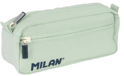 Rechteckiges Federmäppchen mit 2 Reißverschlüssen Serie 1918 grün MILAN ®