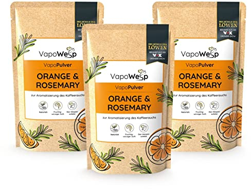 VapoWesp 3x Pulver Orange & Rosemary (je 100g) | Aromatischer Duft für die Vapo Wesp Räucherbox | Aromatisiere den Kaffeerauch mit dem VapoPulver