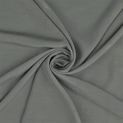 100% Viskose-ANNA LENA-Uni-Sommer-Blusen-Stoffe-0,5 m Schritte-Meterware-ca. 138 cm Breite (Dunkelgrau-9002)