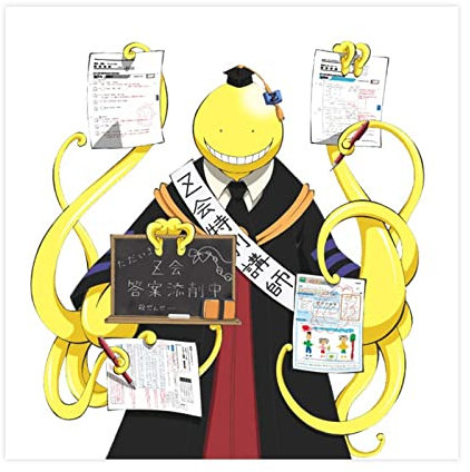 FISH DRAGATE Assassination Classroom Poster 5 Leinwand Poster Wandkunst Dekor Druck Bild Gemälde für Wohnzimmer Schlafzimmer Dekoration Rahmen Stil 30 x 30 cm