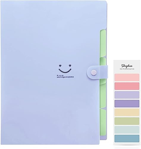 SKYDUE Dokumentenmappe A4, Fächermappe A4 Mit Fäche, Postmappe Ordnungsmappe A4, Ordnungsmappe 4 Für Zuhause, Büro, Schule Und Auf Reisen(Lila), 5 Tasche