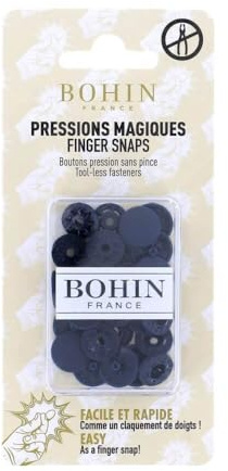 Bohin - Bohin Plastique Marine Bleu (13mm) Boutons-Pression - 8 Pièces