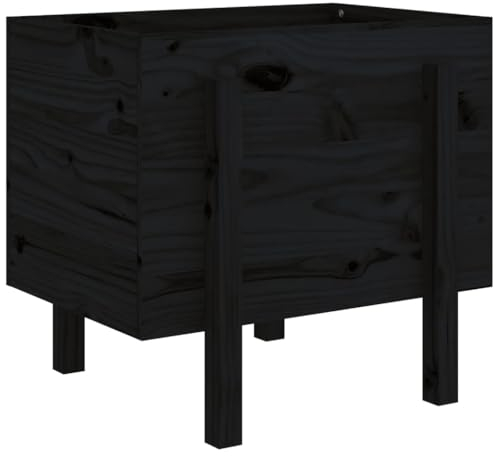 vidaXL Pflanzkübel Schwarz 62x50x57 cm Massivholz Kiefer