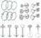 VFUN 16g Tragus Piercing Schmuck Helix Piercings Chirurgenstahl Lippenpiercing Piercing Ohr Conch Cartilage Piercing Silber Gold