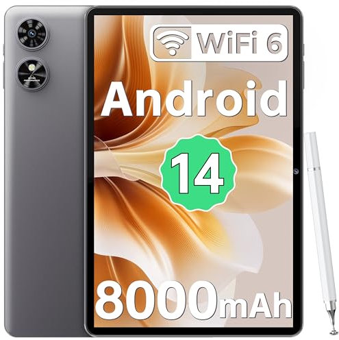 OUKITEL OT6 Android 14 Tablet 2024 - WIFI Tablet 10.1 inch 16GB+64GB/1TB, 8000mAh Big Battery,tablets with pen,80dB Dual speaker, Widevine L1, Bluetooth 5.0, 2 Years Warranty, Black