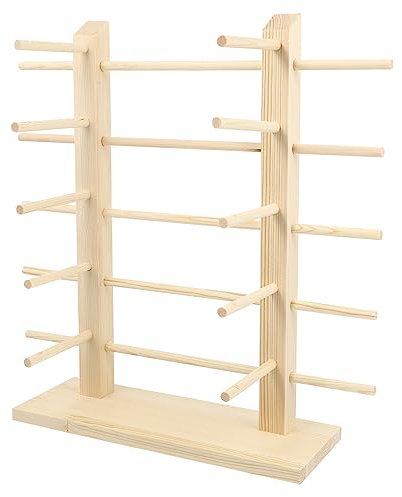 Yardenfun Brillenständer Aus Holz Mit Doppelter Leinenhalterung Sonnenbrillen-organizer Display-rack Für Aufbewahrung Und Präsentation