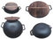 Vintage Gourmet ® Authentic Pre-Seasoned 35cm Diameter Cast Iron Large Deep Wok with Two Integral Handles, Flat Bottom Overall 42cm Wide -Versatile Cookware Complete with Sealed Wooden Lid Best Taste