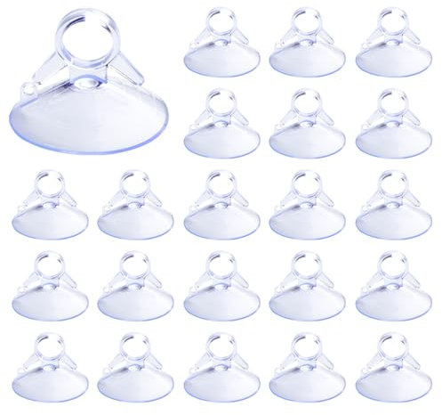 YPLonon 40 Stück Saugnapf Haken 45 mm Saugnäpfe für Fenster Lichterkette Transparent Saugnapfhalter mit Kabel-Schlitz Wandhaken Fenster Deko für Weihnachten Ostern Herbst Silvester