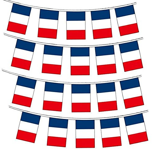 Zghhc Frankreich-wimpelketten, 20 Stück/Set, Wimpelkette, Banner, Wimpelketten, Frankreich-wimpelketten, Banner, Partydekorationen Für Sportveranstaltungen, Drinnen Und Draußen, Garten, Bar